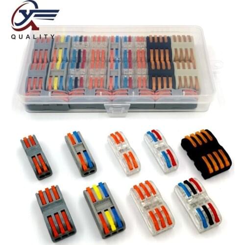 15-30pcs/box Type 222 Compact Wire Wiring Connector Conductor Terminal Block With Lever 0.08-2.5mm2 SPL-2 SPL-3 SPL-4