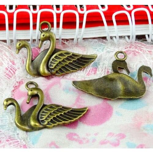 40pcs/lot 20*29MM Antique Bronze Plated mandarin duck Charms Pendant for Diy Necklace Jewelry Making Handmade Craft
