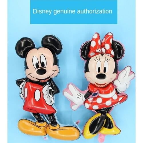Disney Minnie Mickey Aluminum Balloons Decorate A Childs Birthday Party Setting