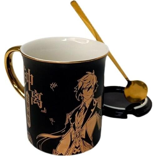 Anime genshin impact Zhongli Cosplay Water Glass Mug Cup Ceramics Gift