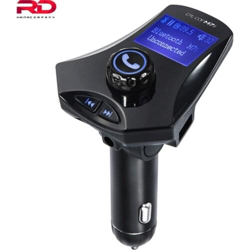 Car Kit FM Bluetooth Transmitter Aux-in 3.5mm MP3 Player FM Radio Transmitter Music Adapter LED Monitor TF CardU-Disk Port M7s