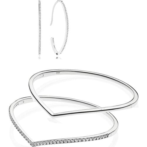 Chamss Fashion New High Quality S925 Sterling Silver Sparkling Wish Bracelet Stack Ladies Original Jewelry Simple Wild Gift