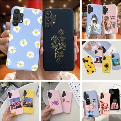 For Samsung Galaxy A32 5G Case Luxury Sunflower Soft TPU Back Cover Coque Bumper For Samsung A32 5G A 32 SM-A326B 6.5" Funda