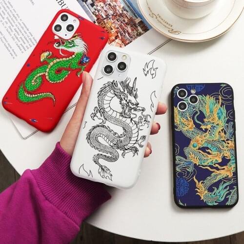 Red Dragon Phone Case For iPhone 12 mini 11 7 8 Plus X XR XS 12pro MAX 6 S Plus SE 2020 Fashion Animal Silicon Cover Funda Shell