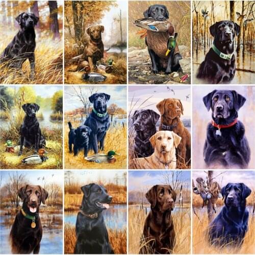 Evershine Diamond Embroidery Dog Diamond Painting Animal Cross Stitch Full Square Round Rhinestone Pictures Home Decoration