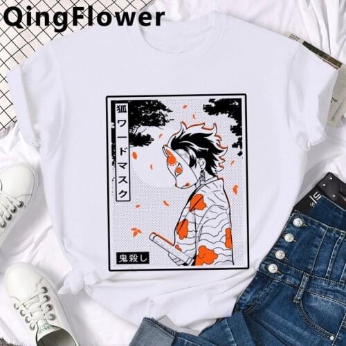 Demon Slayer Inosuke Nezuko Anime Rengoku Zenitsu Kimetsu No Yaiba tshirt clothes men print couple ulzzang tshirt kawaii