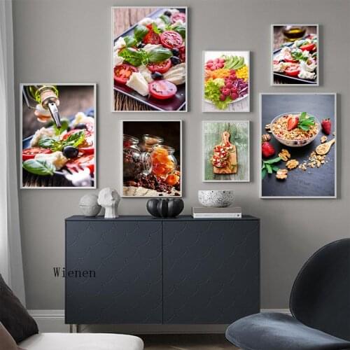 Hd Colorful Picture Kitchen Wall Decor Cheese Tomato Poster Nordic Vegetable Fruit Food Home Decoration Canvas Painting