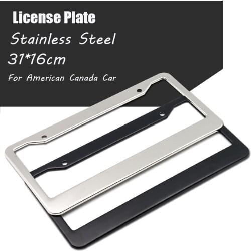 2Pcs 12in x 6in Stainless Steel Car Auto License Plate Frame Covers Kit For Auto Truck Vehicles Only For American Canada Car New