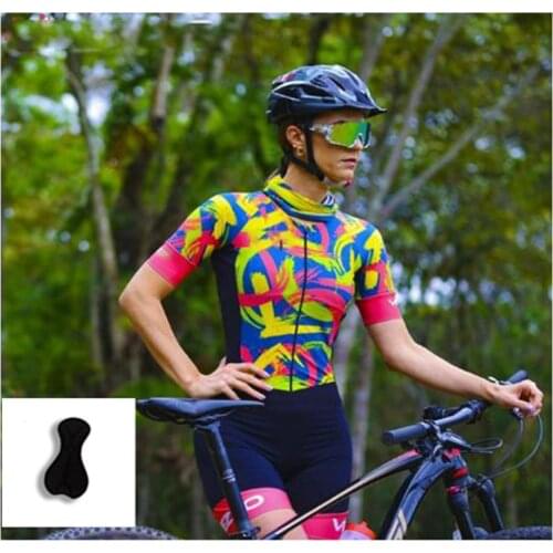 Sets Female Clothing Womens Sexy Black Triathlon Colombia Cycling Clothing Skinsuit With Free Shipping Lycra Elastic Tights mtb
