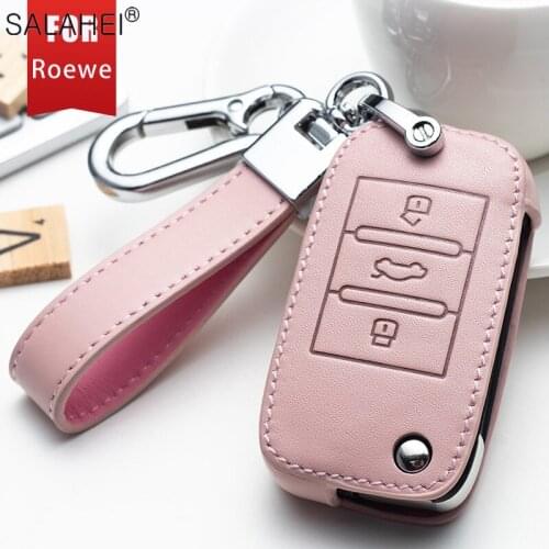 Leather Car Key Case For Roewe RX5 i6 ERX5 i5 RX8 RX3 For MG6 MG ZS EV EZS HS EHS 2017 2018 2019 2020 FOR Roewe 350 360 750 W5