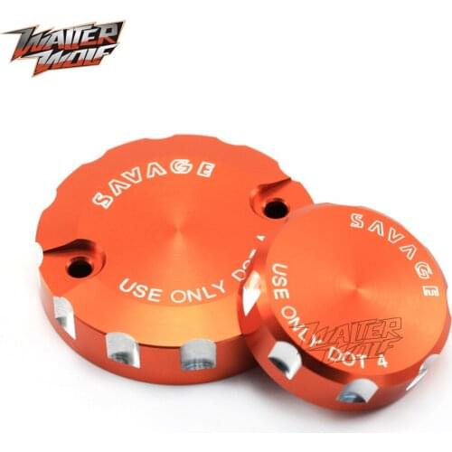 CNC Front Rear Brake Reservoir Cover 990 Super Duke For 690 DUKE R SMT 1190 1290 Motorcycle Accessories Orange Oil Fluid Cap