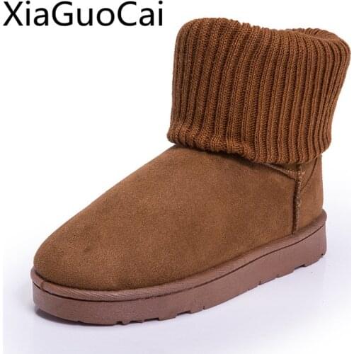 Foreign Trade Fashion Winter Shoes Women Knitting Wool Female Winter Boots Cotton Shoes Fashion Snow Boots