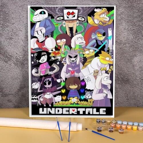 Undertale Coloring By Numbers Painting Kit Acrylic Paints 50*70 Painting On Canvas New Design Crafts Adults Handiwork