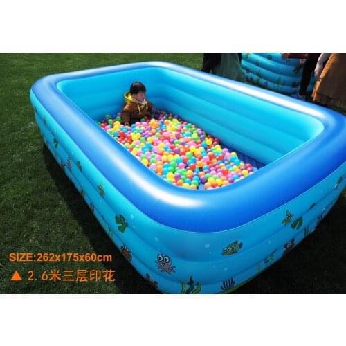 Inflatable Pool, Blow Up Family Swimming Pool for Baby, Kiddie, Kids, Adult, Infant, Toddler, Children, PVC Household 262cm