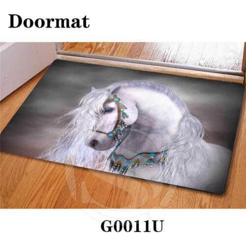 Custom Handsome horse Doormat Home Decor Bedroom Carpet Classic Durable Floor Mat Drop Shipping SQ0630-KL823
