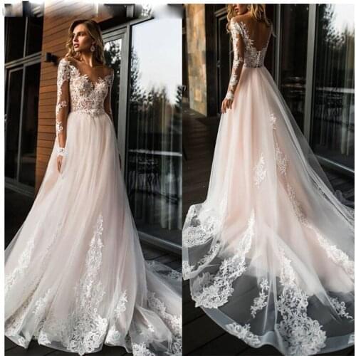 Simple A Line Bridal Dress V-Neck Sexy Romantic Floor Length Wedding Gowns Elegant Lace Wedding Dress Custom Made Wedding Dress