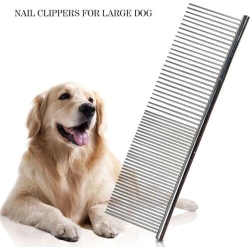 Pet Steel Comb Pet Cat And Dog Grooming Comb Stainless Steel Row Comb Massage Effect 19cm /16.5cm