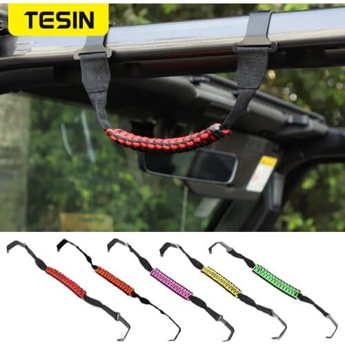 TESIN Car Front Door Roof Top Grab Handle For Jeep wrangler Car Roll Bar Mount Side Grab Handles for Jeep wrangler JL JT 2018