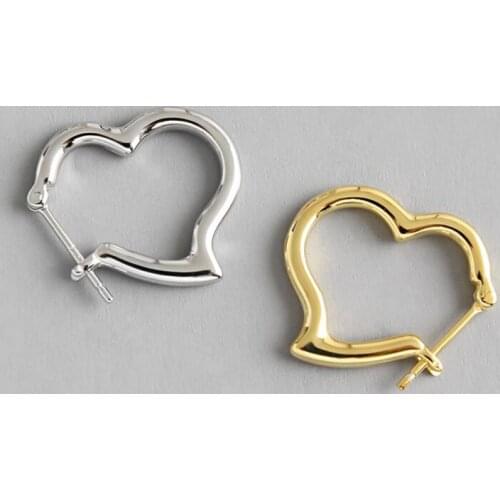 S925 Sterling Silver Earrings INS Minimalist Loving heart Female Earring Small Stud Earrings for Women