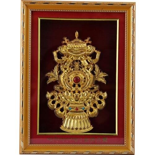 Tibetan Ethnic Style Combined Auspicious Eight-Treasure Frame Painting, Wall Decoration