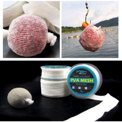 PVA Water Mesh Soluble Fishing 5m Carp Fishing Feeder Trap Bait Net Bags Fishing Lure bag Fishing Accessories