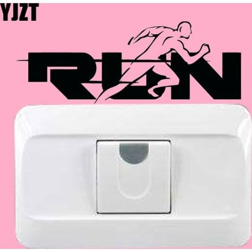 YJZT Run Word Jogging Running Sport Health Vinyl Wall Decal Switch Sticker Decor 8SS2322