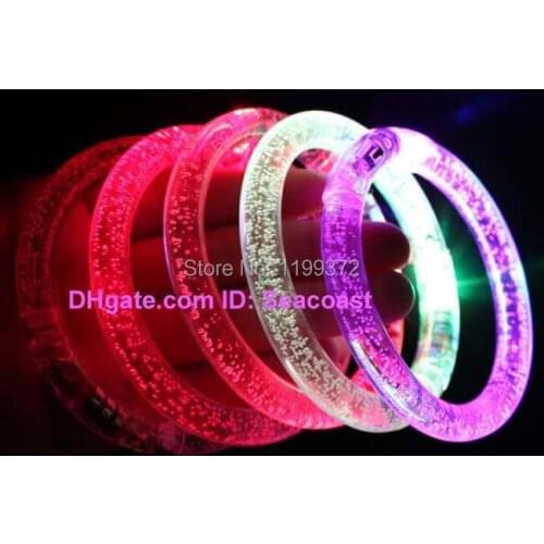50pcs/lot Many Colors LED Lights Funny Toys wrist Flash Blink Blinking Color Changing Light Party Fluorescence Club Stage Bracel