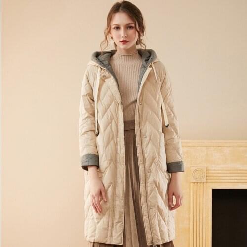 2021 New Winter Female White Duck Down Coat Women Knitted Hat Stitching Hooded Puffer Jackets Casual Loose Oversize Warm Outwear