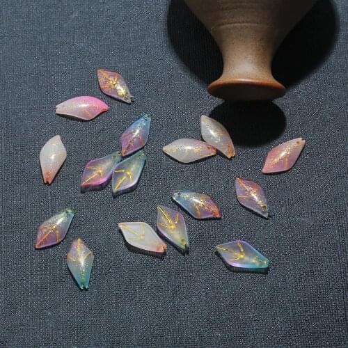 10Pcs 23x11mm Pink Gradient Color Czech Petals Glass Lampwork Pendant Findings For DIY Jewelry Making Handmade DIY Accessories