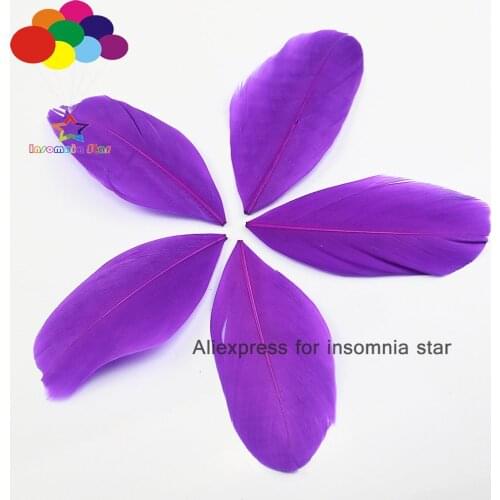 Cheap for Sale 100pcs DIY Dyed Goose feathers Purple Color Wedding Decorations Elegant Party Clothes Feathers 2-3inch