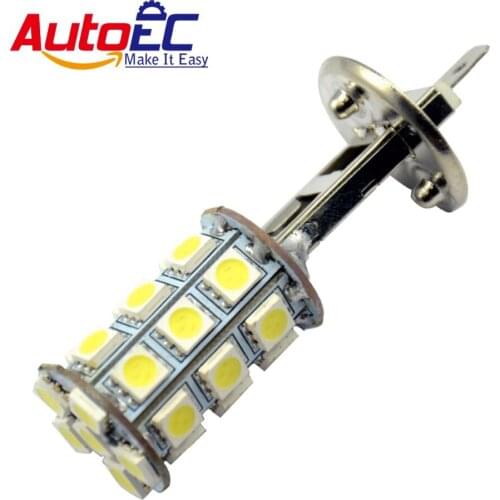 AutoEC 2pcs Car Fog Light H1 27smd 5050 Auto Front Fog lamp Driving Daytime Running Lights DRL Bulb DC12V White #LJ02