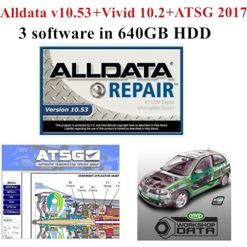 2021 Alldata Repair auto repair software 10.53v ATSG 2017 + Vivid 10.2 All data car software for cars and trucks 3 in 640gb hdd