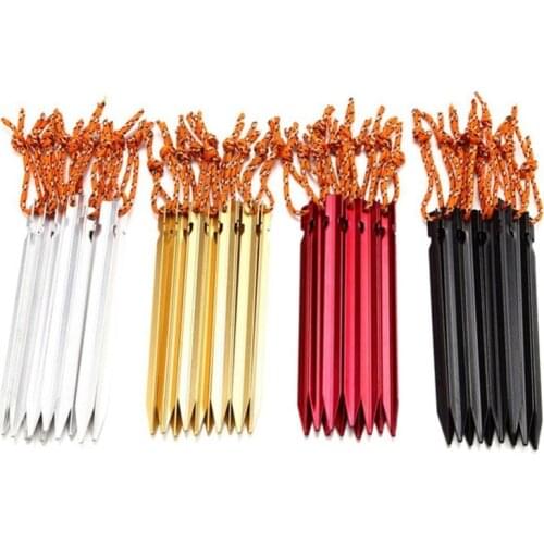 4Pcs 18cm Outdoor Tent Nail Aluminium Alloy Stake Rope Camping Equipment Camping Accessories Tent Peg