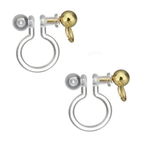50PCS Transparent Stainless Steel Ear Clip For Jewelry Making ,Ear Plug Plastic Earrings Accessorie Base Setting