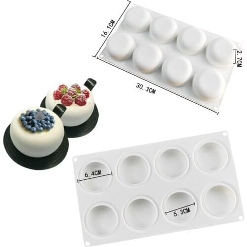 8 even round mousse cake mold DIY baking mold silicone fondant mold French pastry baking tools