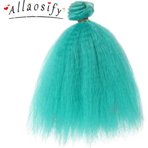 Allaosify Moelleux Explosion Sd Bjd Poupée 1/3 1/4 1/6 Perruque Générale Bricolage Cheveux Rideau Cheveux Rangée 15cm Yaki Cheve