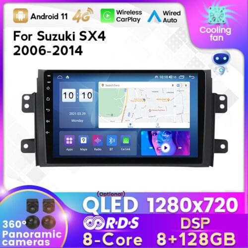MEKEDE Android 10.0 Car Radio Multimedia Player For Suzuki SX4 2006-2011 2012 2013 For Fiat Sedici 2005-2014 Navigation 2 din