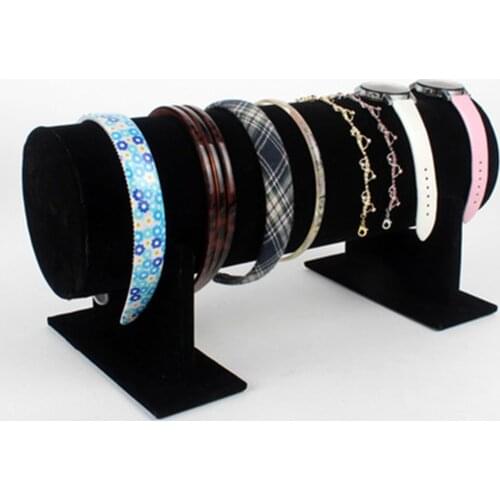 Velvet Bracelet Holder Jewelry Display Stand Watch Bangle Bar Necklace Storage Organizer, Hairband Headband Holder Rack