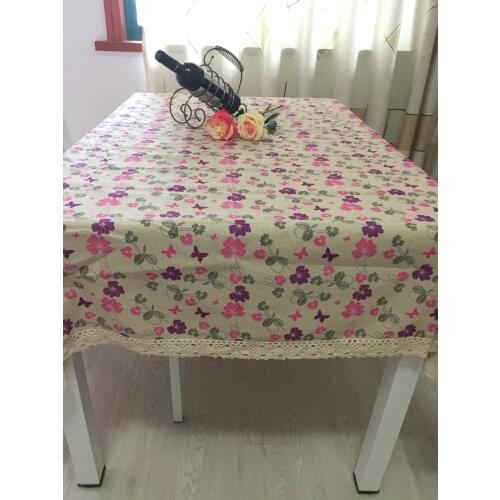 Free shipping Linen European classic high-grade cotton and linen table cloth tablecloth rectangular desk Lace
