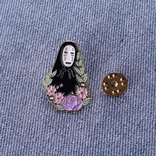 Cartoon Faceless Man Anime Decoration Metal Brooches Icon Clothes Lapel Pin Badge Jewelry Gift Metal Pins For Clothes Hat Brooch