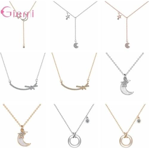 Authentic 925 Sterling Silver Multiple Models Pendant Necklace For Women Chain Link Necklaces Fine Jewelry Gift For New Years