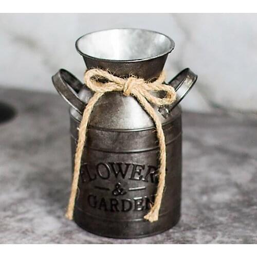 Flower Pot Metal Rustic Vase Retro Pattern For Indoor And Outdoor Add Vibrant Arts Iron Ornaments Flowerpot