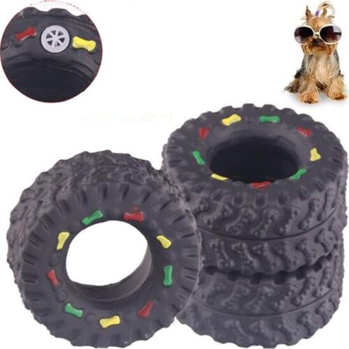 Dog Sounding Toy Funny Rubber Tires Chew Clean Teeth Molar Puzzle Interactive For Chihuahua Puppy Large Pet Products Accessories