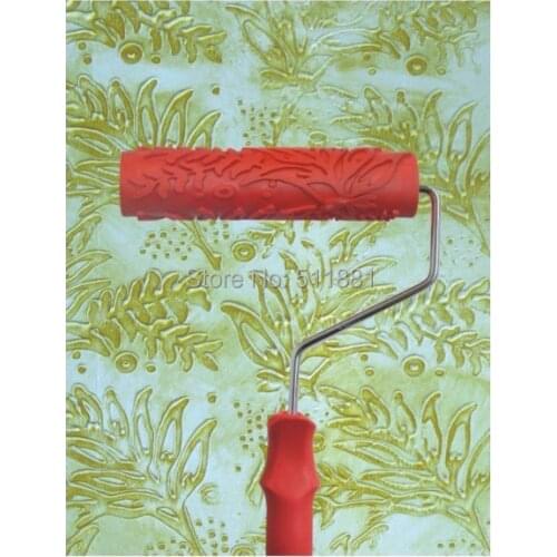 7'' Liquid wallpaper tools FREE shipping 180mm rubber roll flower liquid wallpaper flower mould diatom ooze embossed tools