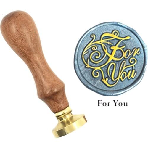 Exquisite Paint Wax Seal FOR YOU brass stamp wood handle,DIY Ancient Seal Retro Stamp,Personalized Wax Seal High Quality
