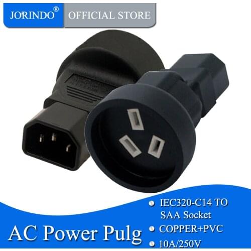 JORINDO IEC320 C14 TO AU PDU CONVERTER PLUG,IEC 320 C14 para SAA 3 pin female Power adapter