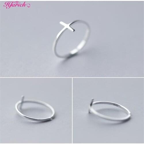 Silver Color Cross Rings for Women Wedding Trendy Geometric Wave Line Heart Heartbeat Star Jewelry Adjustable Antique Rings