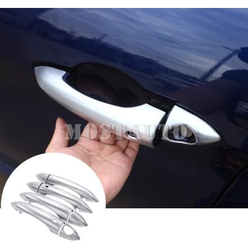 For Alfa Romeo Giulia Matte Silver Door Handle Cover With Smart Keyhole 2017-2019 8pcs Car Accessories Interior Car Decor
