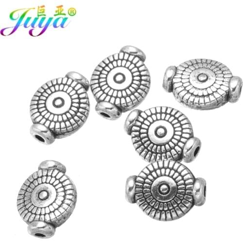 30pcs/lot Wholesale 8mm Metal Beads Antique Silver Color Charm Beads For Natural Stones Needlework Jewelry DIY Making