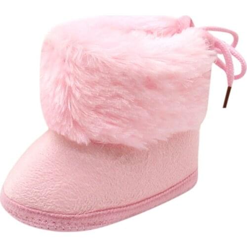 2019 Brand New Newborn Baby Infant Toddler Girl Boots Crib Shoes Bow Prewalkers Furry Snow Winter Warm Boots Bowknot Walkers #16